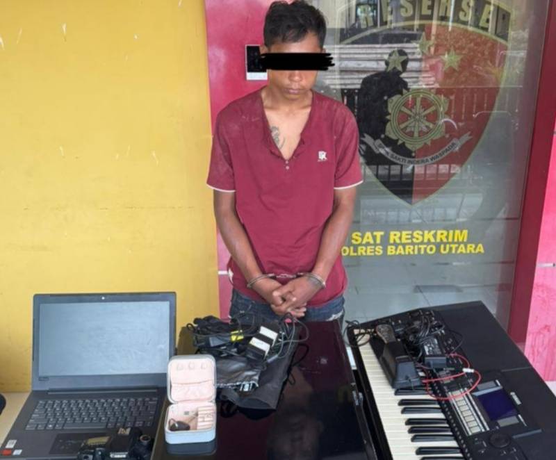 Polres Barito Utara Ringkus Pencuri yang Beraksi di Jalan Rapen dan Amankan Sejumlah Barang Bukti